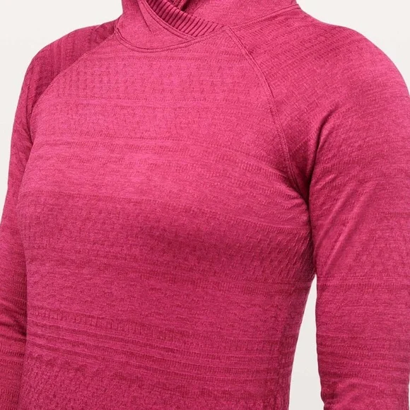 Lululemon great shape magenta rest less seamless violet red pullover hoodie top - Picture 12 of 12